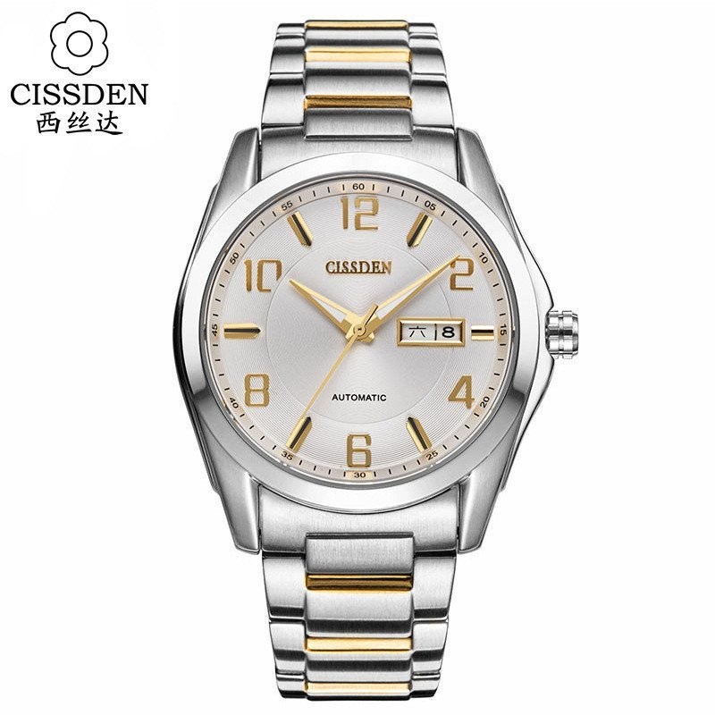 【現貨秒發】瑞士新款雙日曆全自動夜光間金錶 男款手錶正品防水機械 男士手錶 PCGR