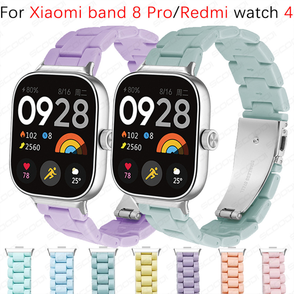 XIAOMI 糖果色樹脂錶帶適用於小米 Smart Band 8 Pro / Redmi watch 4 智能手錶 Ma