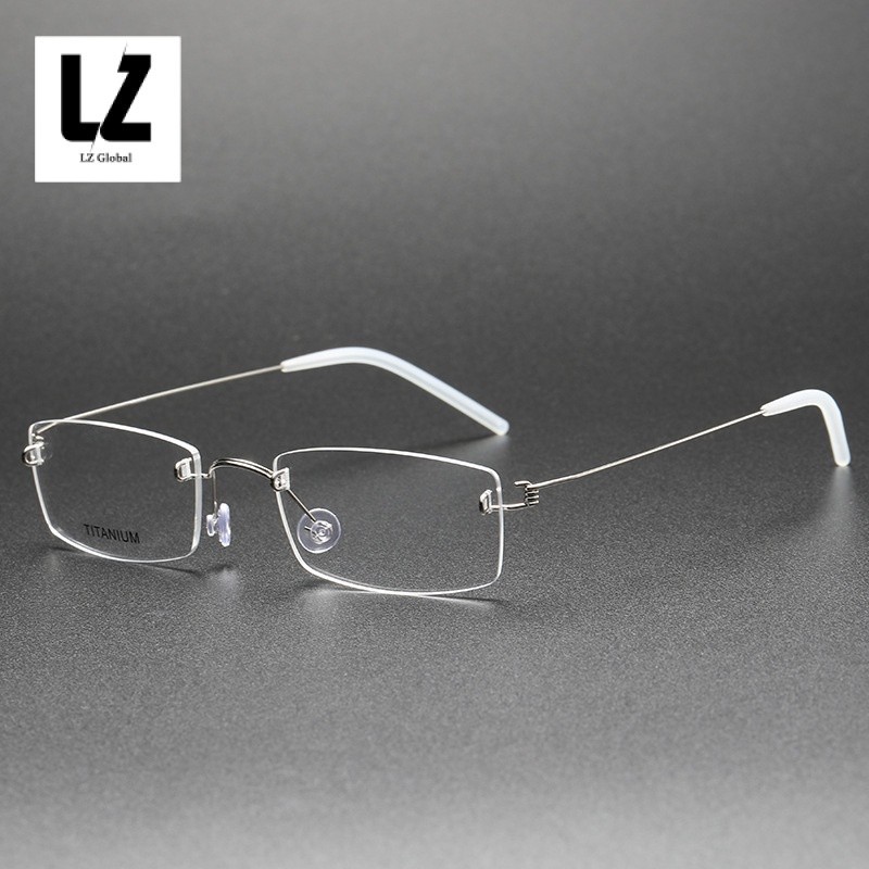 【LZ鈦眼鏡】無螺絲框架眼鏡 2120復古平光鏡無邊框方框藝文男女款 細邊眼鏡框