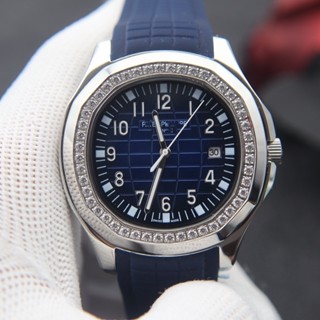 藍色錶盤 橡膠錶帶 奢華魅力休閒男士手錶，高級豪華運動休閒自動機表 栢搭菲莉 鸚鵡螺魅力腕錶