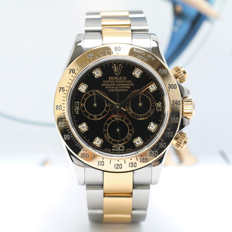 勞力士116523金杯石代托納計時秤鑲鑽房金黑板自動男士手錶手錶
