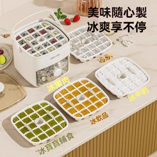 【臺灣出貨】按壓式製冰桶 凍冰塊模具 冰塊模具 製冰盒 儲存冰塊盒 按壓冰塊模具 製冰機 製冰模具 大容量儲冰盒 儲冰槽