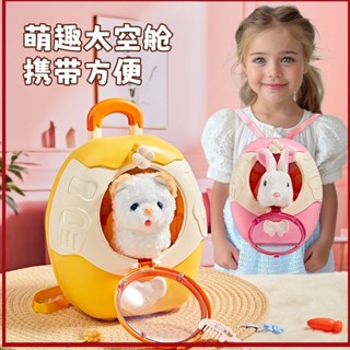 臺灣出貨 模玩 小白兔貓咪電動模擬寵物公主女孩子的過家家玩具套裝寶寶兒童玩具
