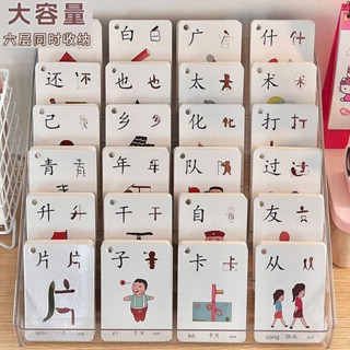 『名片盒』現貨 透明亞克力卡片收納架明信片收納鮮花儲存盒名片美甲展示架階梯式