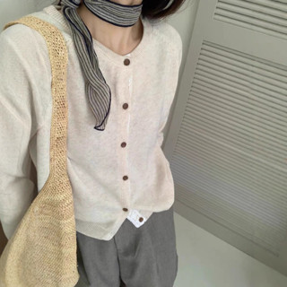 『現貨』 韓系小開衫 毛衣薄款外套 蕾絲拼接 淑女溫柔系 單排扣 圓領針織開衫 長袖開衫 韓系 早春新款 開衫上衣