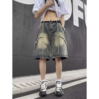 【HOT 本舖】男裝 S-3XL 時尚ins慵懶牛仔短褲男 2025夏季新款美 式復古 新款無品牌潮流百搭男
