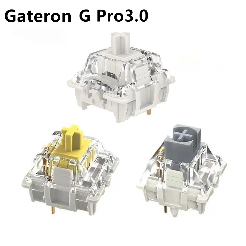 Gateron New G Pro 3.0 黃色/銀色/白色開關機械鍵盤配件聚光燈上蓋預潤滑機械鍵盤線性開關