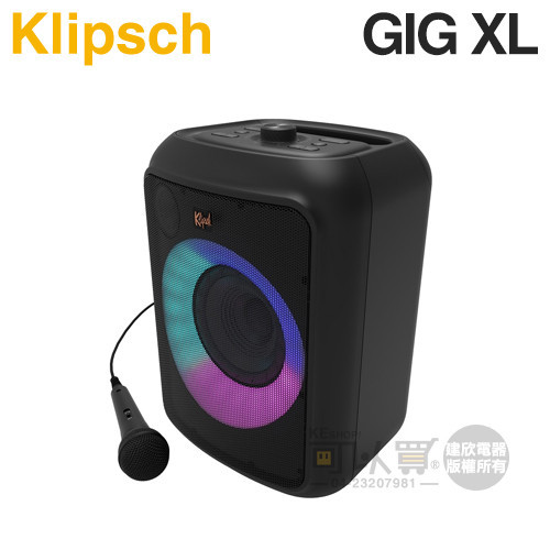 美國 Klipsch ( GiG XL ) 彩色炫光隨行卡拉OK派對喇叭 -原廠公司貨