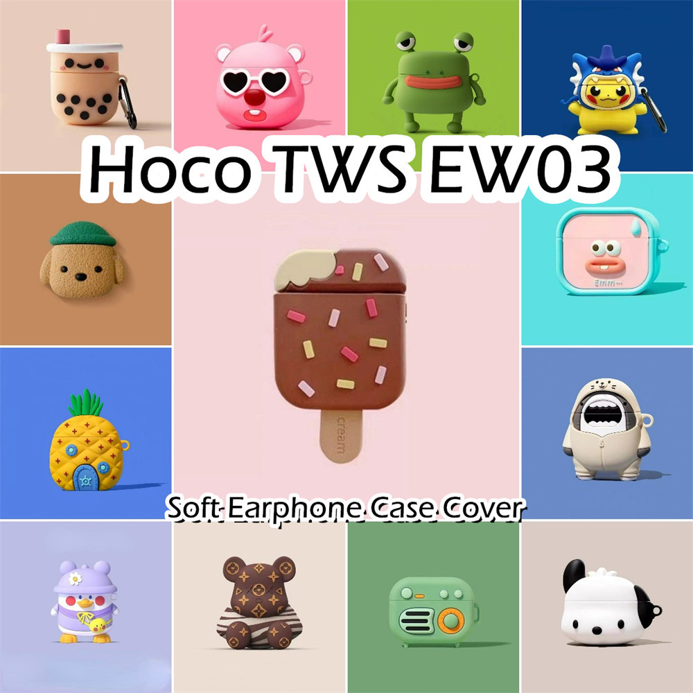 HOCO 現貨! 適用於浩酷 TWS EW03 Case 搞笑卡通系列軟矽膠耳機套外殼保護套 NO.1