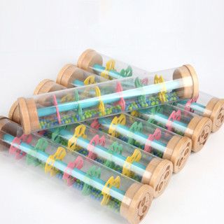 雨聲發聲器玩具木製奧爾夫音樂沙漏雨聲器嬰兒兒童益智玩具