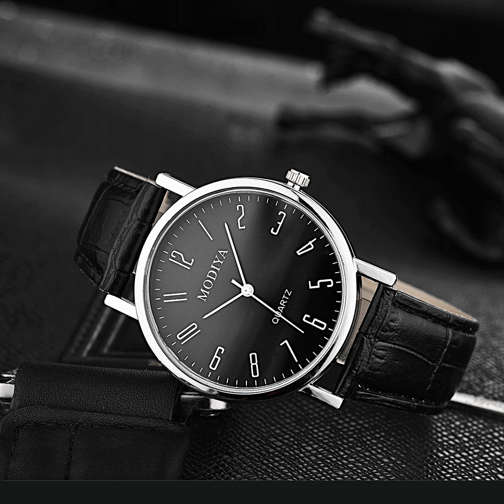 MODIYA工廠直供石英禮品手錶批發 男表簡約watch皮帶便宜男士手錶