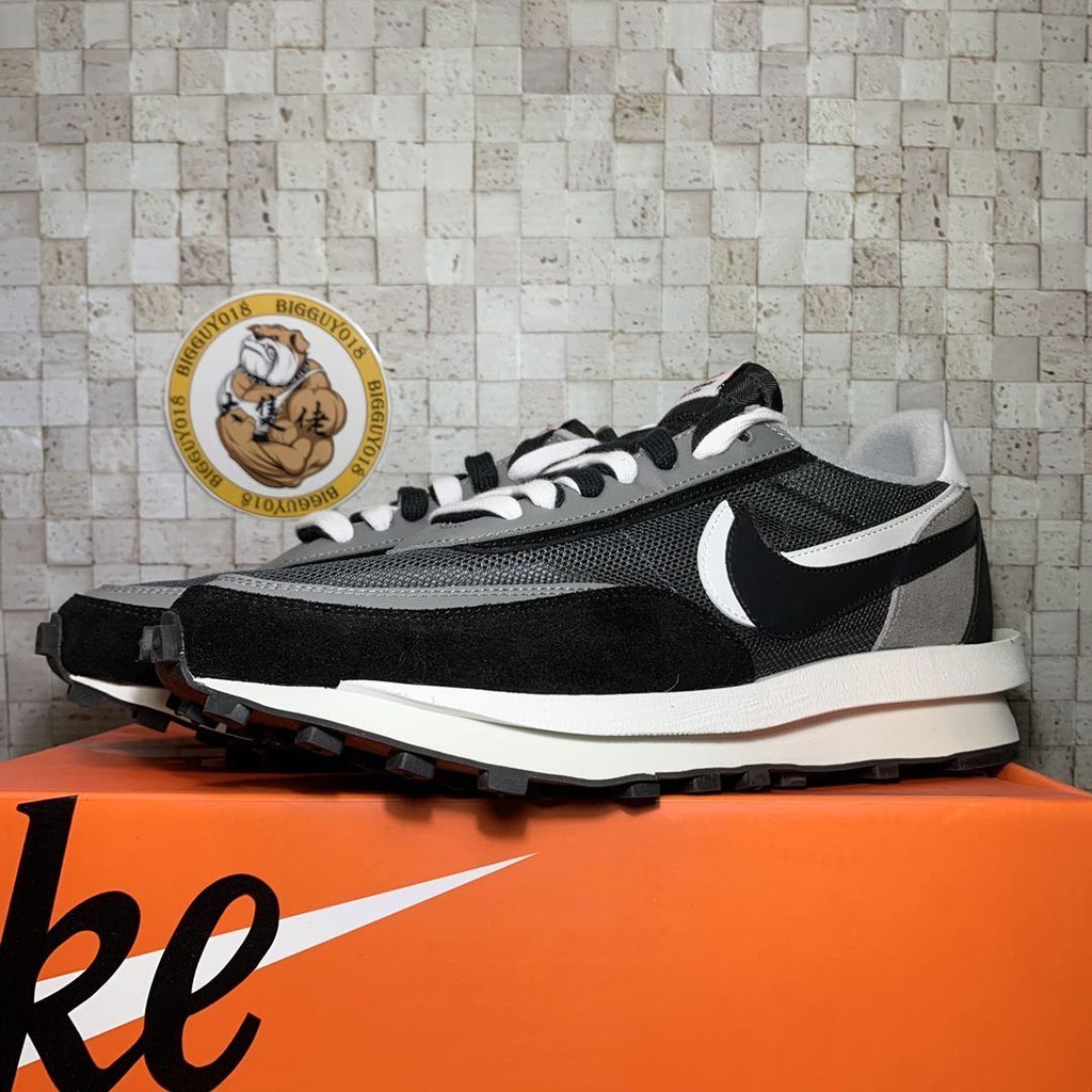 優惠價 Sacai x Nike LDWaffle 解構 黑灰 雙勾 麂皮 網面 BV0073-001