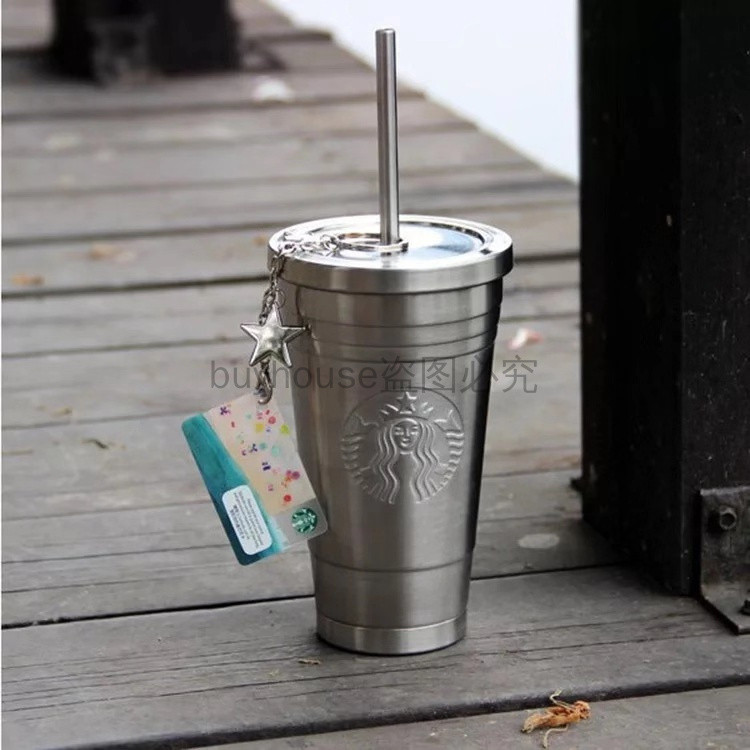 買一送一 Starbucks 韓國經典款 鏡面浮雕女神保溫杯 星巴克杯子 304不鏽鋼咖啡杯 大容量吸管杯 女生高顏值水