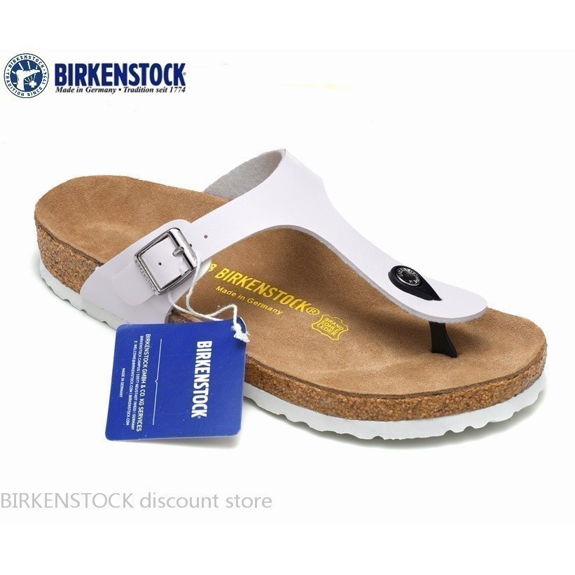 Birkenstock Gizeh 經典男/女白色經典啞光軟木白色背景運動鞋 34-46