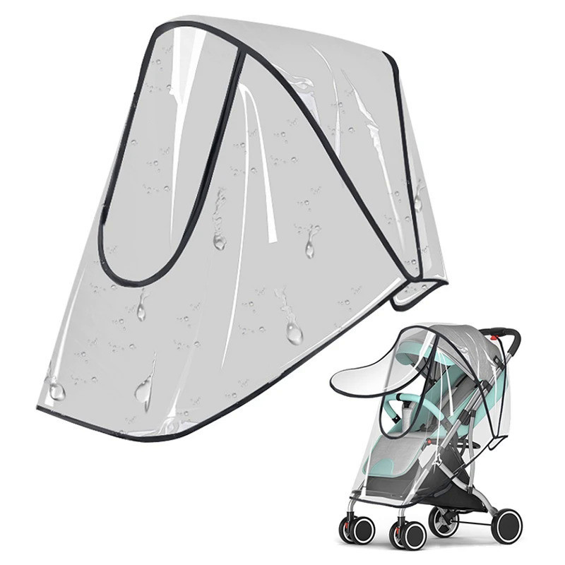 Yy 通用嬰兒車防雨罩嬰兒車天氣防風防曬罩透明透氣手推車雨傘雨衣配件