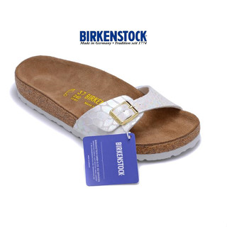 Birkenstock女鞋七彩白蛇紋 休閒皮革涼鞋 尺碼 34-41
