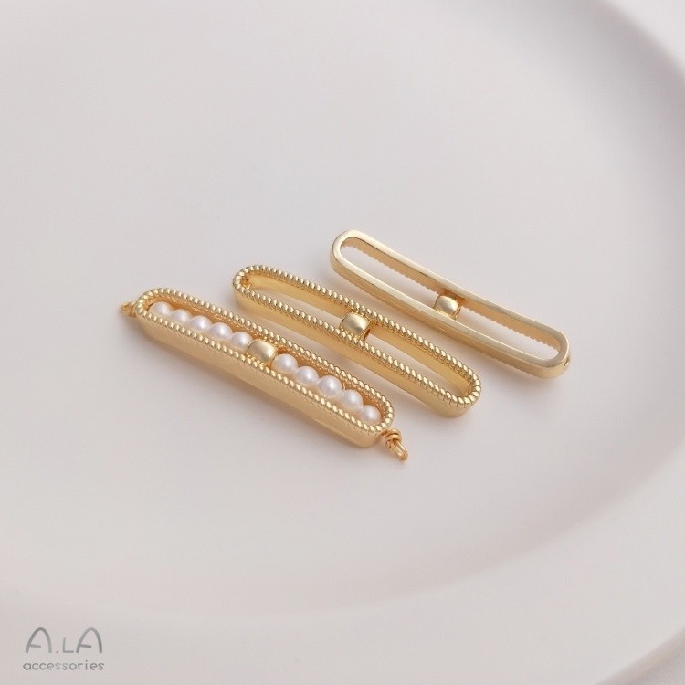 A高品質---阿啦14K包金串水晶珍珠彎管手工串珠材料diy手鏈手排飾品保色配件