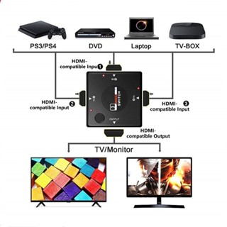 Hdmi 兼容迷你切換器 3 設備轉 1 電視切換器盒選擇器 3 進 1 出