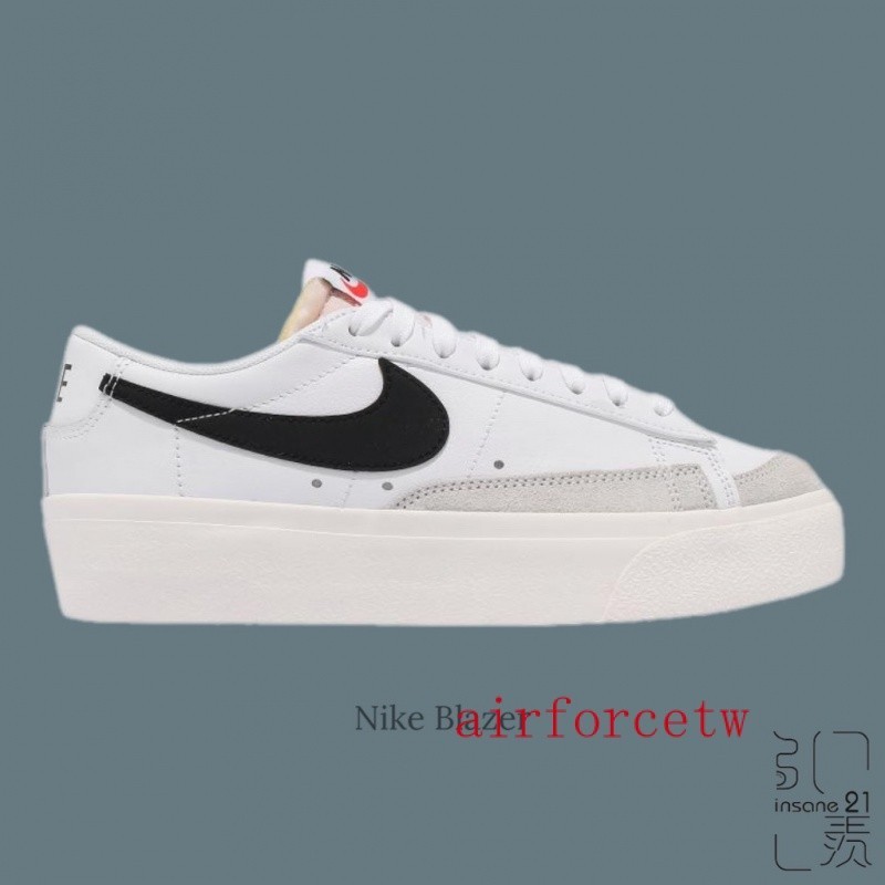 特價  NIKE SB BLAZER LOW 板鞋 厚底 增高 基本款 女款 白黑 DJ0292-101