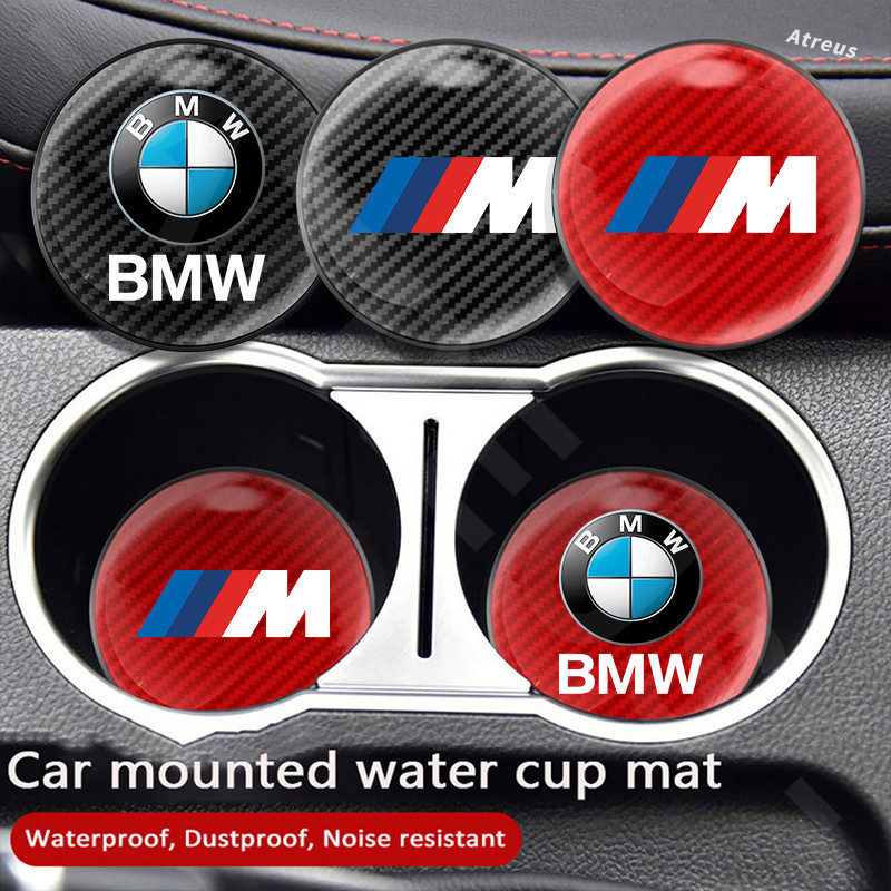 1 件裝 BMW M Power 碳纖維汽車杯架杯墊圓形杯架防滑杯墊適用於寶馬 E36 E46 E30 E90 F10
