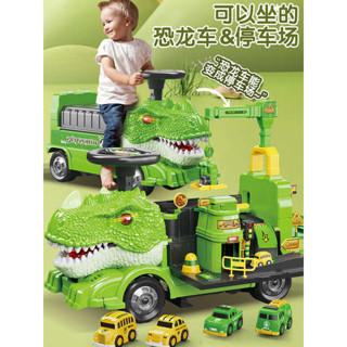 可坐人恐龍汽車玩具男孩大號變形霸王龍兒童仿真動物模型套餐寶寶