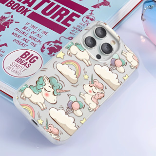 可愛彩虹獨角獸 情侶 蘋果15 i14 i13 i12 i11軟殼iPhoneXSMAX大孔7/8磨砂 透明防摔手機殼