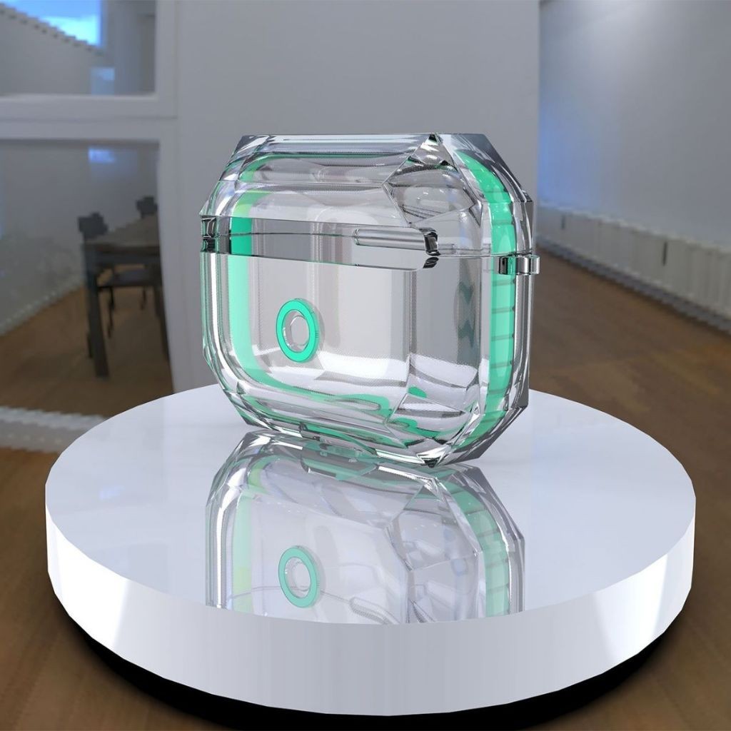 【冰晶透亮】AirPods 防摔防震保護殼 華強北1562AE 透明全包耳機保護套 鑽石菱形設計