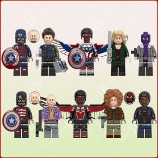 MARVEL 益智拼裝玩具兒童玩具獵鷹小人仔拼裝漫威復仇者聯盟奈米玩具