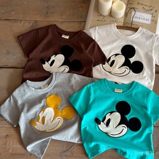 2025夏季兒童棉質卡通刺繡短袖T恤寬鬆幼兒女孩男孩背心