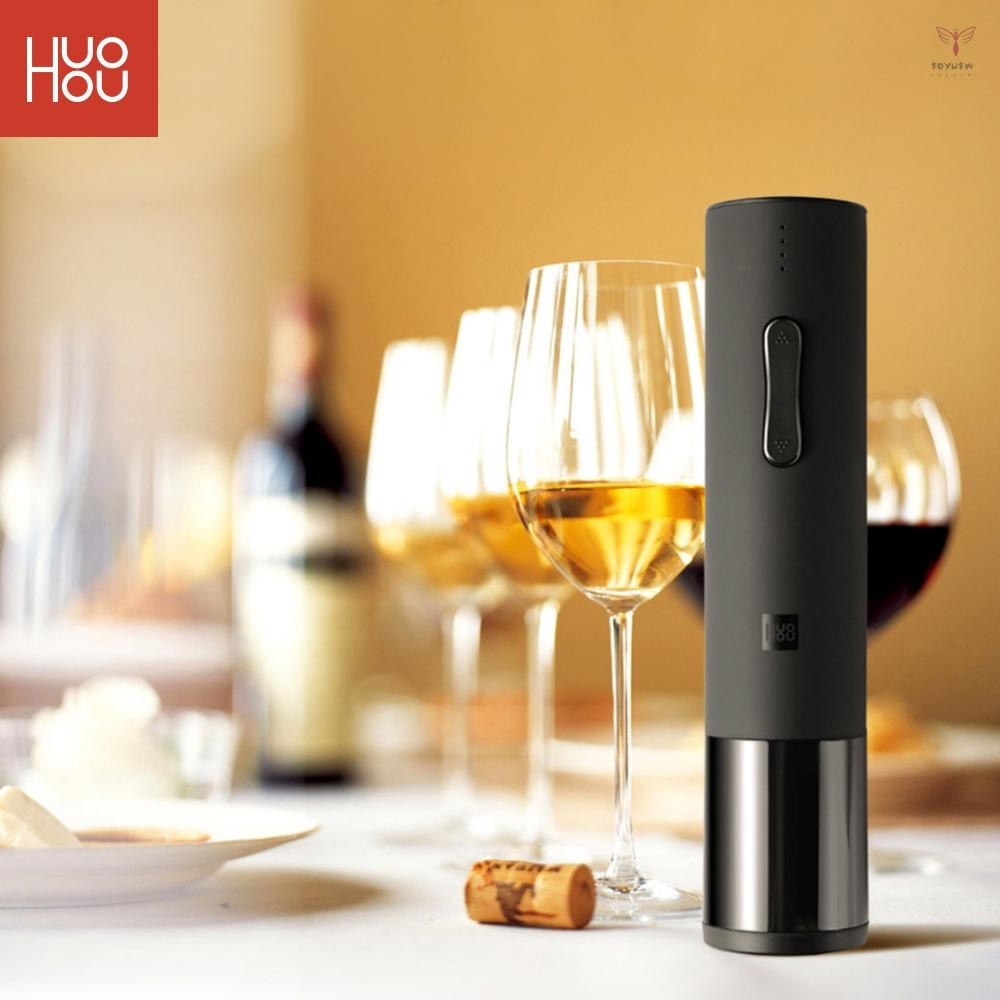Huohou 自動酒瓶開瓶器套件 20-24 毫米酒瓶塞電動開瓶器帶箔切割器,適用於家用套件