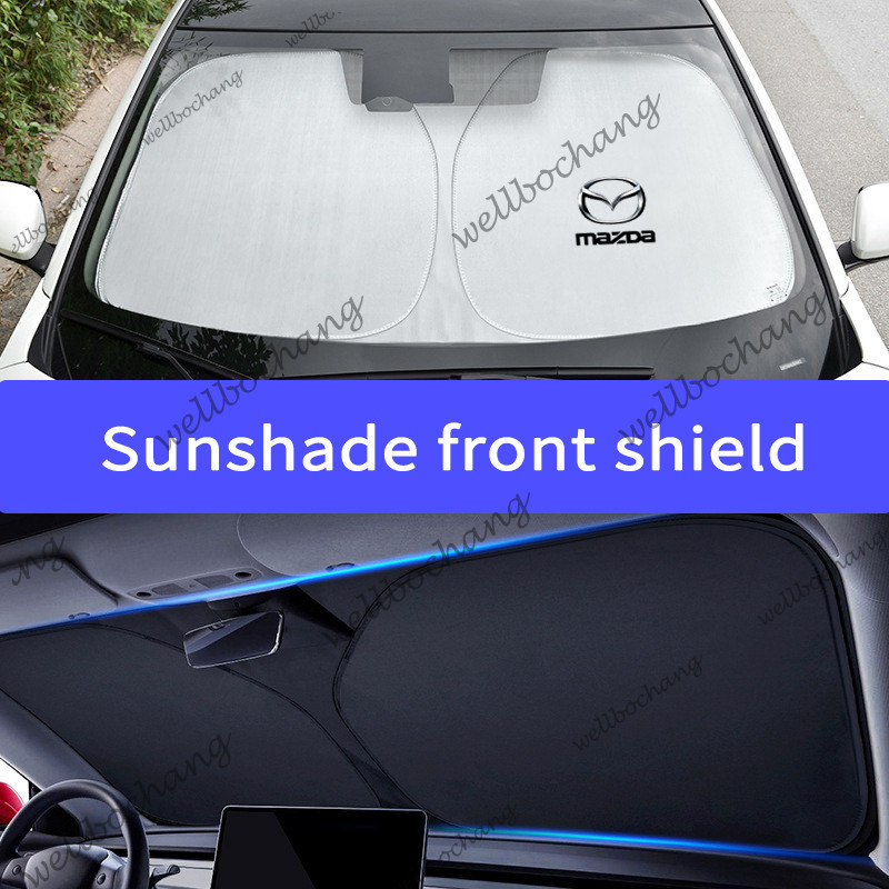 MAZDA 1 件馬自達汽車遮陽擋風玻璃可折疊汽車前遮陽板車窗遮陽板適用於 CX-5 CX-60 CX-30 CX-3