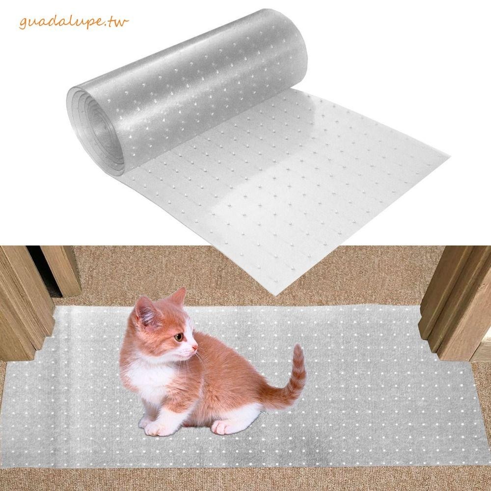 GUADALUPE貓地毯保護器,透明防刮擦貓劃痕保護墊,實用耐磨防滑可切割地毯防刮塞墊門口