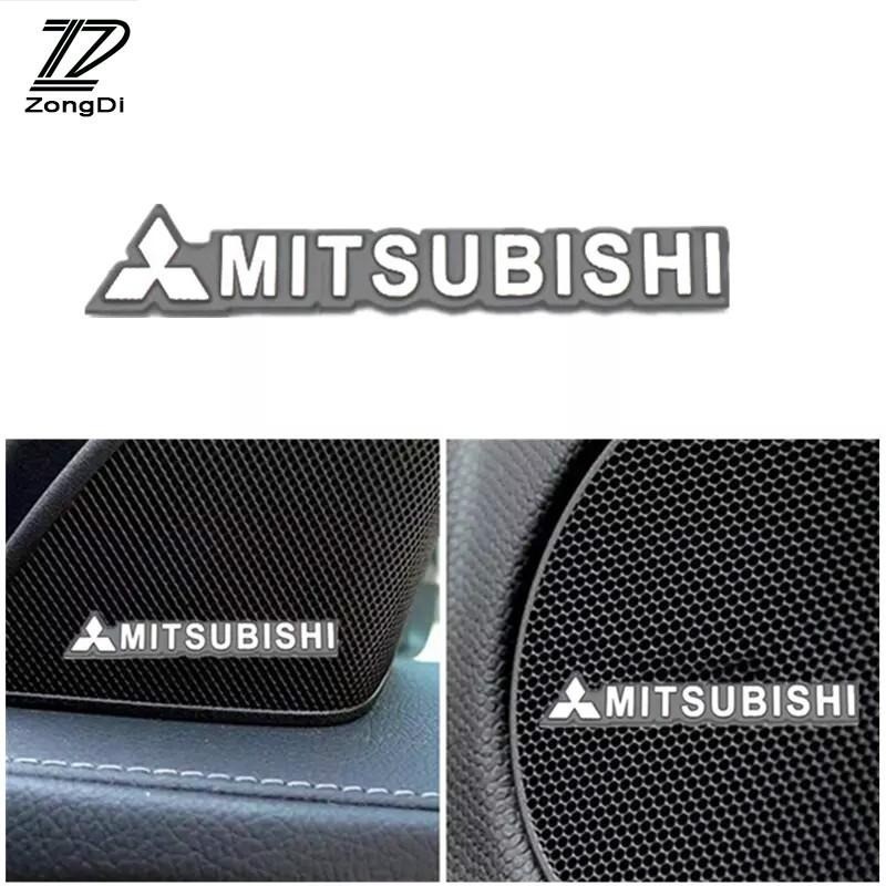 MITSUBISHI 4 件裝 3D 鋁製徽章內部揚聲器音頻徽章貼紙適用於三菱 Xpander Outlander AS
