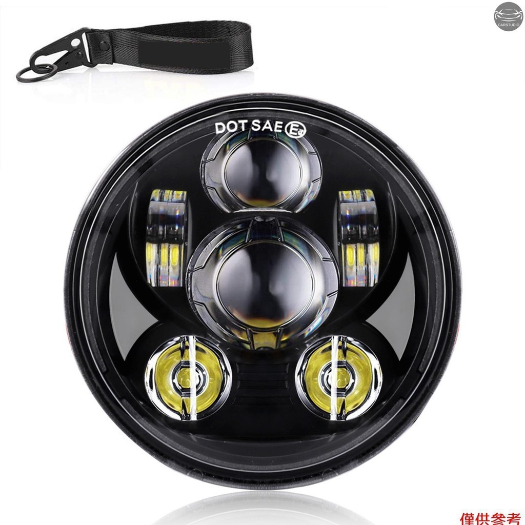 12v 摩托車頭燈圓形 LED 行車燈頭燈,2 種照明模式,適合 5.75 英寸,轉向信號