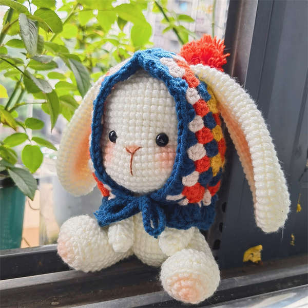 可愛手工編織垂耳兔玩偶祖母格diy材料包自製毛線包吊飾裝飾禮物