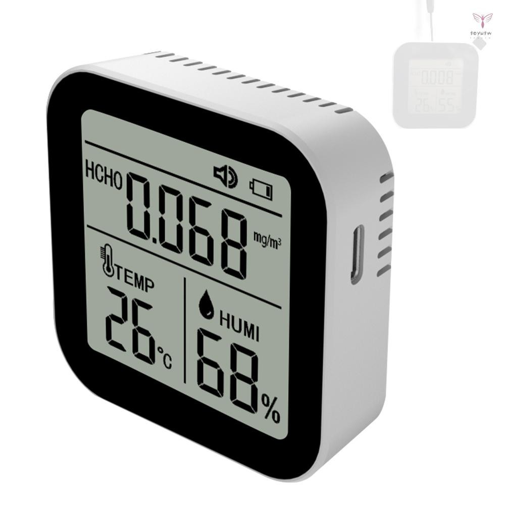 3 合 1 空氣質量監測器高精度 HCHO 甲醛溫度濕度檢測器,帶報警功能,適用於家庭辦公車