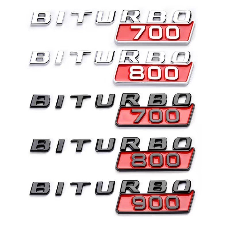 適用於賓士改裝巴博斯車標BITURBO 800 700 900葉子板側標車身貼Benz賓士 車標貼 改裝裝飾貼