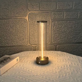 現代簡約LED充電線條小夜燈臥室床頭觸摸USB充電氛圍檯燈創意禮物