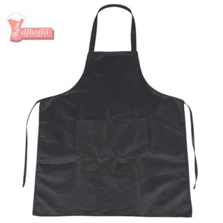 普通圍裙帶前袋廚房烹飪工藝烘焙黑色