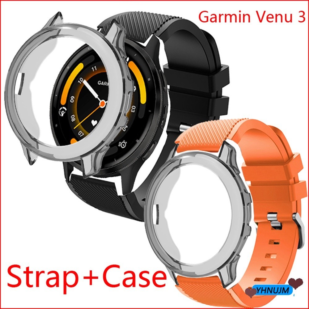 LATAN-Garmin Venu 3智慧手錶錶帶 硅膠 佳明 Garmin Venu3 保護殼 保護套 錶殼 屏幕保護