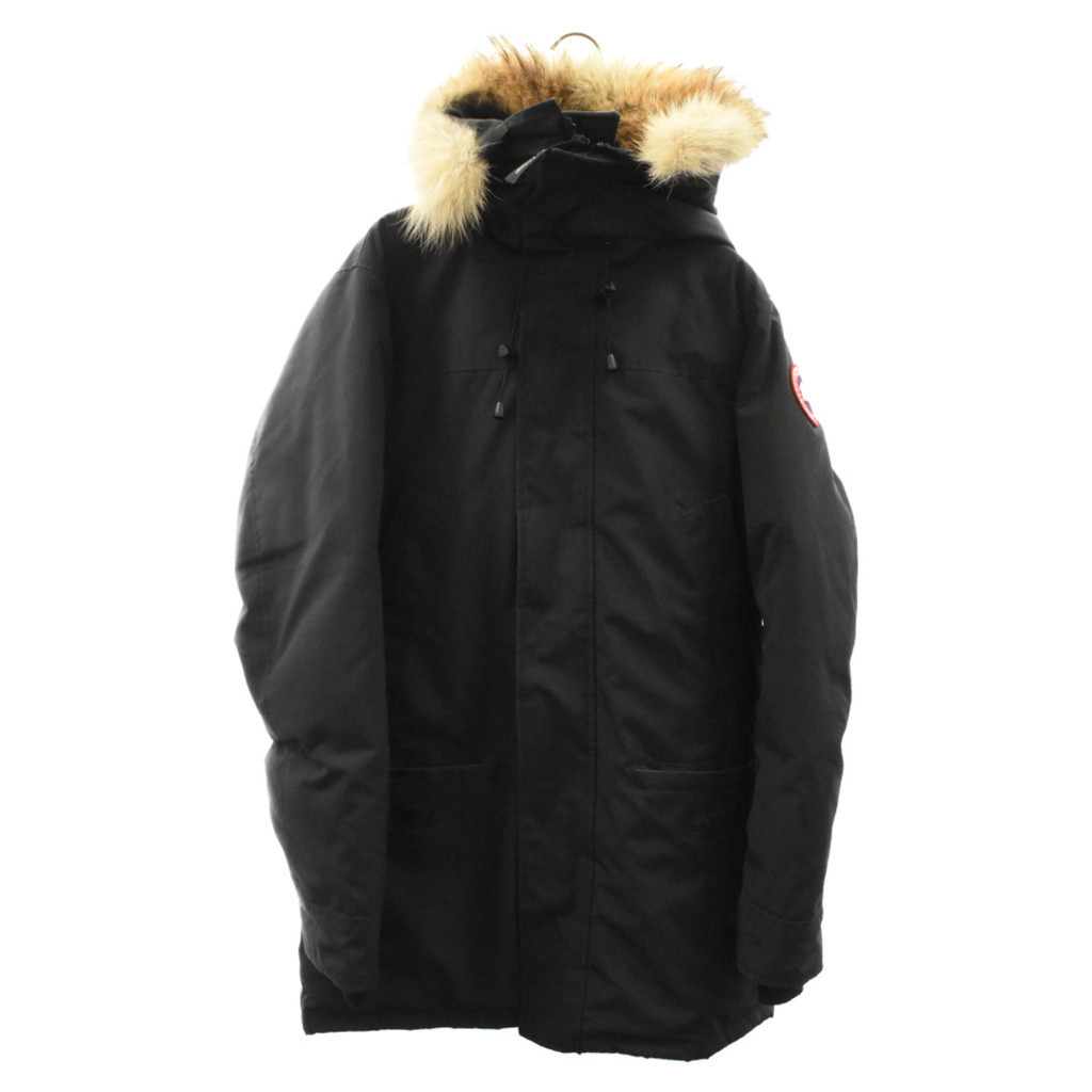 加拿大鵝城堡帕卡城堡帕卡城堡連帽衫搭配真皮羽絨外套外套 QC-011995 黑色 日本直送 二手