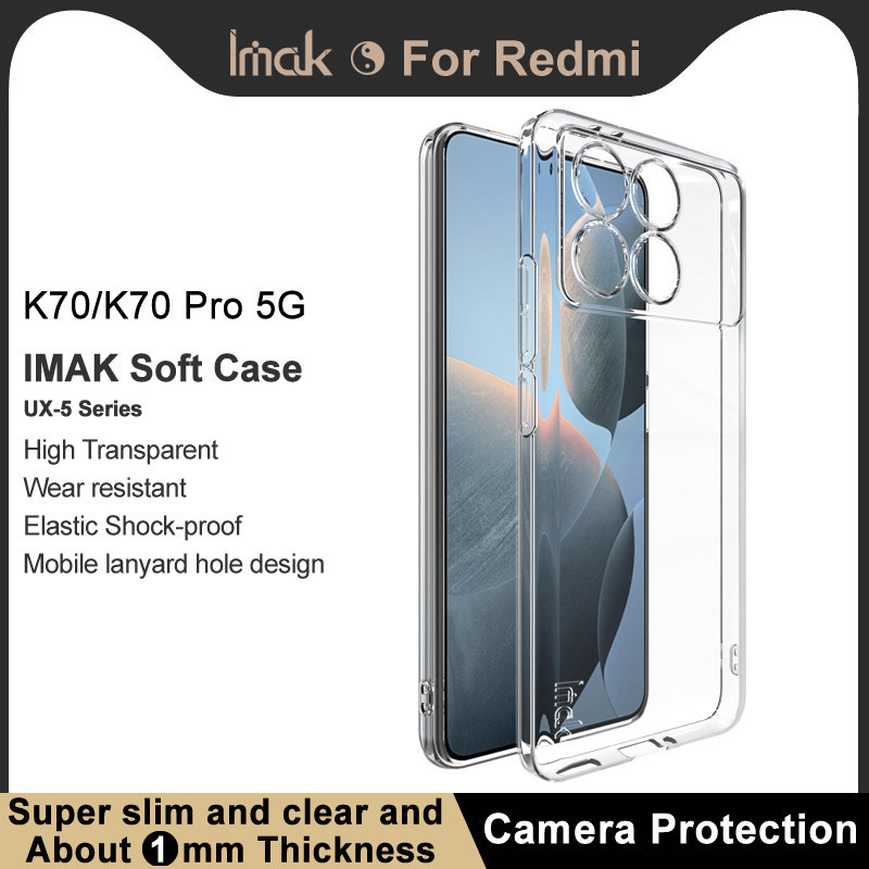 小米 Poco F6 Pro 紅米 K70 紅米 K70 Pro Imak 超薄 防震 TPU 手機殼 透明 軟套