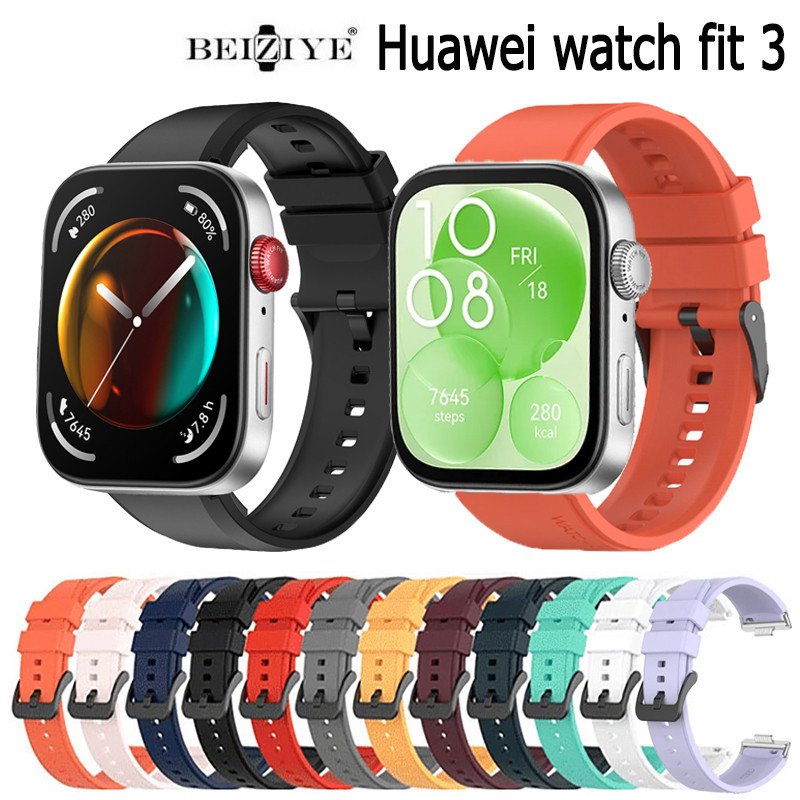 適用於華為 Watch fit3 錶帶配件的運動矽膠錶帶替換矽膠錶帶