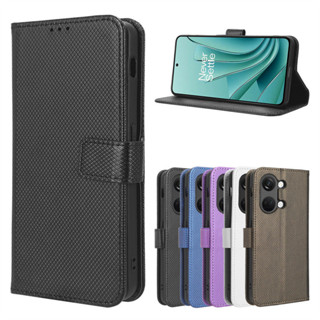 適用一加ACE 2V手機殼OnePlus Nord 3手機皮套鑽石紋翻蓋插卡護殼