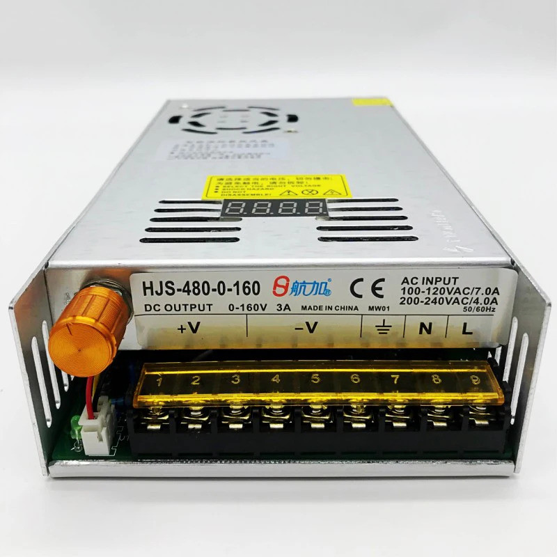 480w 3A 0-160V 可調開關電源 HJS-480-0-160 直流穩壓開關電源帶數顯 110/220VAC