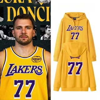 2025 NBA湖人隊77#Luka Doncic籃球連帽衛衣+NBA湖人隊軟殼外套+春季男女長袖外套