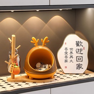 小鹿玄關鑰匙 收納盒擺件 入戶門口 客廳茶幾家用裝飾品