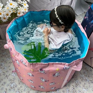 【熱賣】兒童泡澡袋泡澡桶可折疊免安裝旅遊小孩折疊便攜寶寶大號桶沐浴桶 兒童泡澡袋 免安裝旅遊小孩摺迭便攜 U C