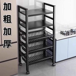 廚房置物架落地多層收納架移動菜籃子多功能果蔬微波爐烤箱儲物架