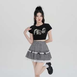 【HOT 本舖】 實拍春季女學生韓版日系軟妹可愛高腰荷葉邊蛋糕蕾絲短裙半身裙